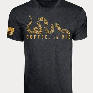 Black Rifle Coffee Company Black Coffee or Die Graphic T-Shirt Mens Size S NEW